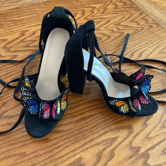 NWOT Rvidbe Scrappy Suede Chunky Butterfly Lace-Up Sandals, Sz 11 (Euro 42) - Picture 5 of 13